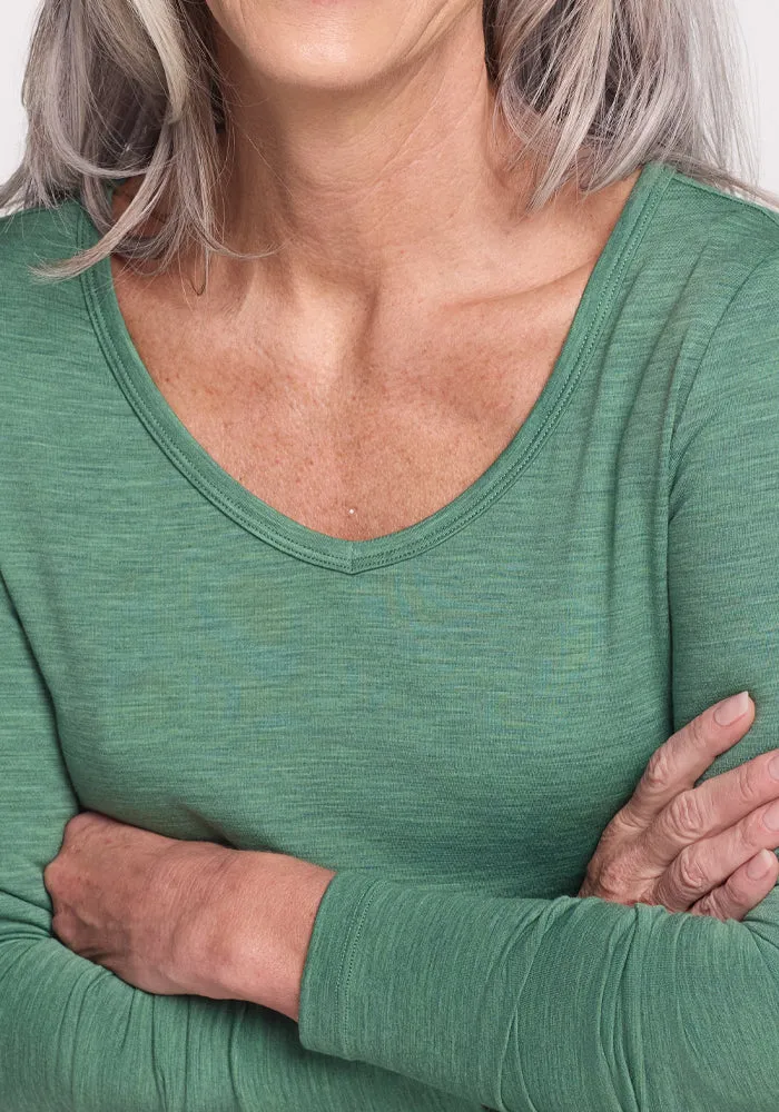 Layla V Neck Top - Sea Mist