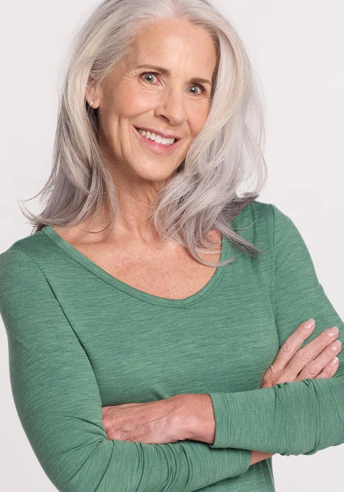 Layla V Neck Top - Sea Mist