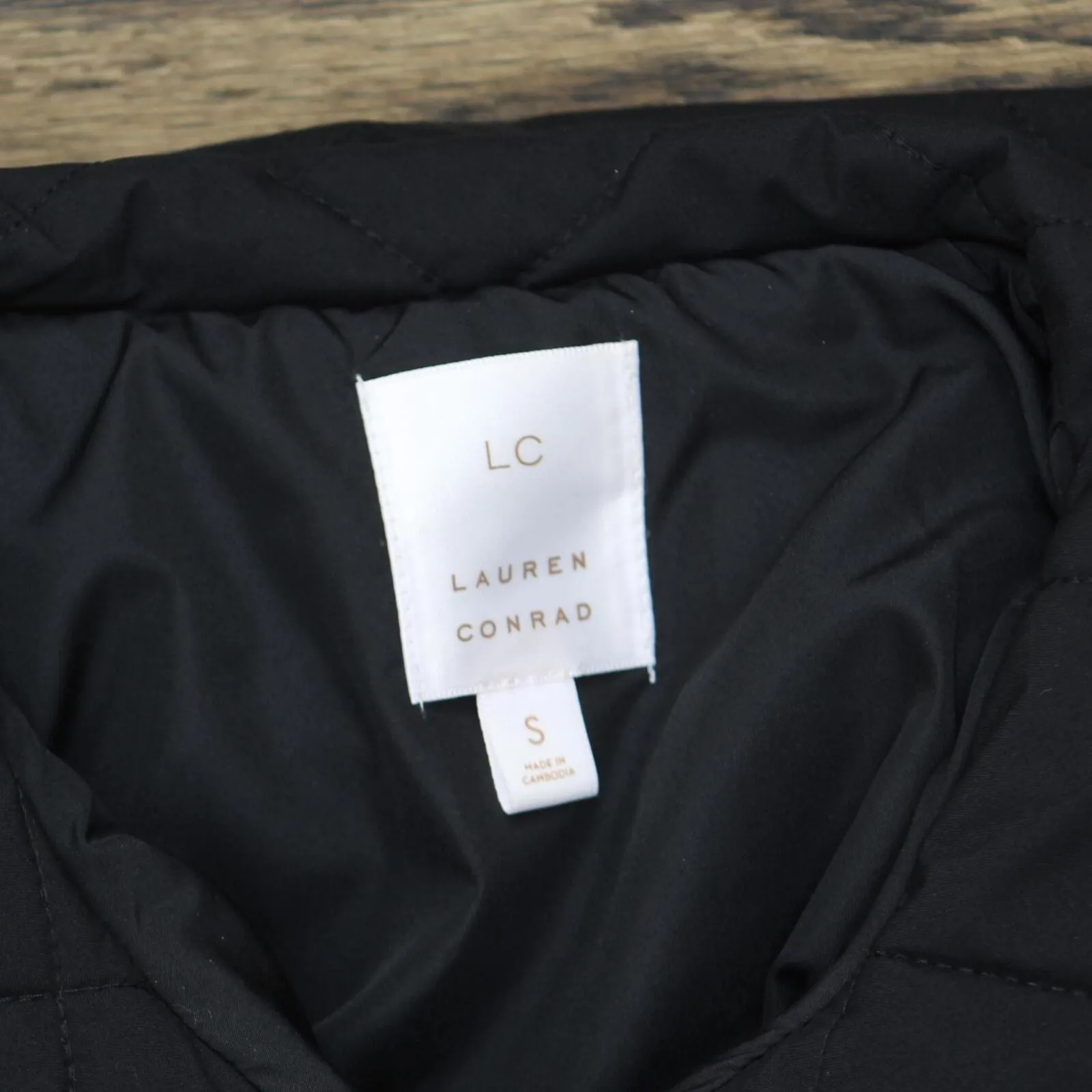 Lc Lauren Conrad Womens Ruffle Quilted Jacket WL23Z016RS Black S