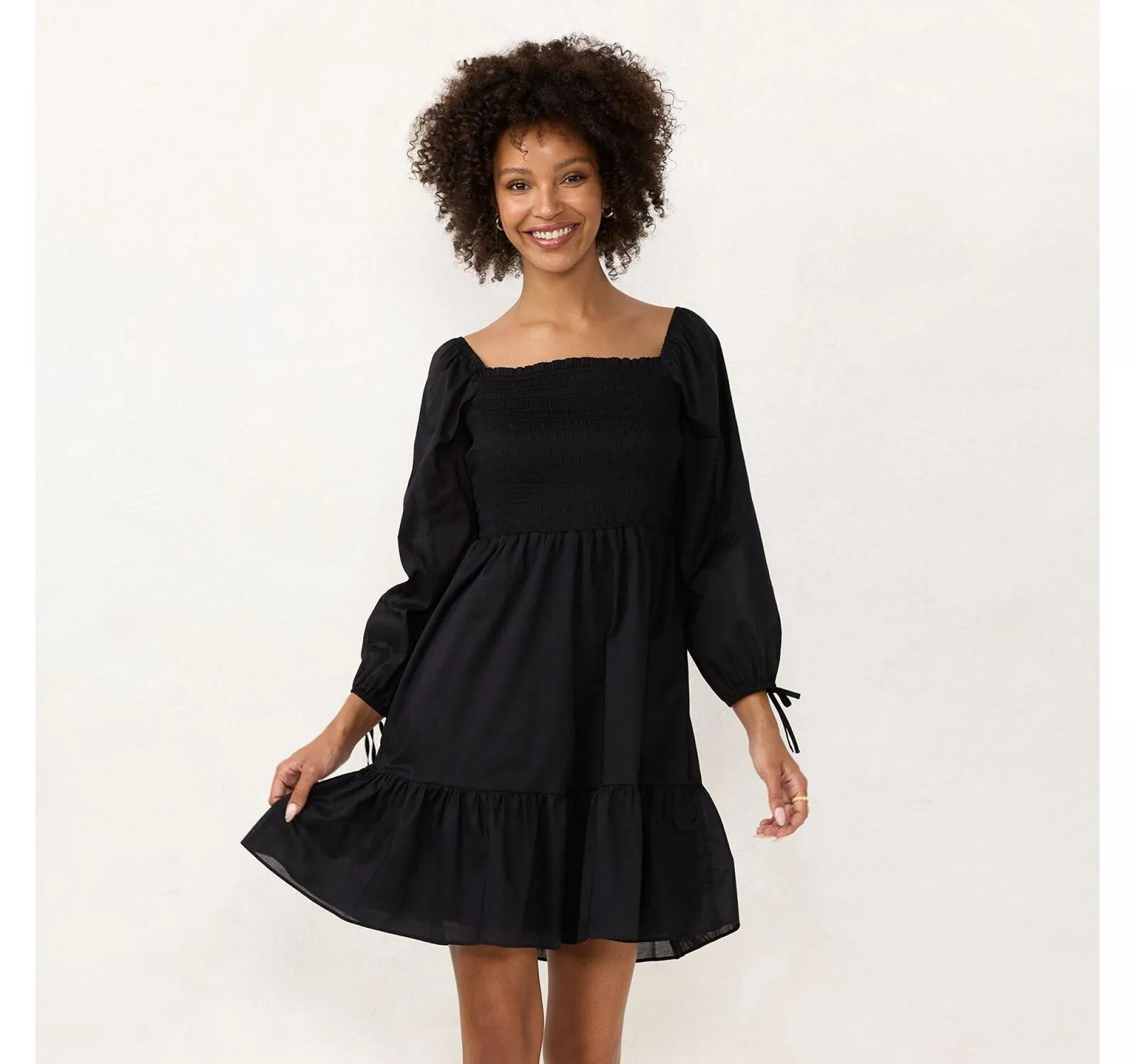 Lc Lauren Conrad Women's Smocked Bodice Mini Dress WL31Y010RS