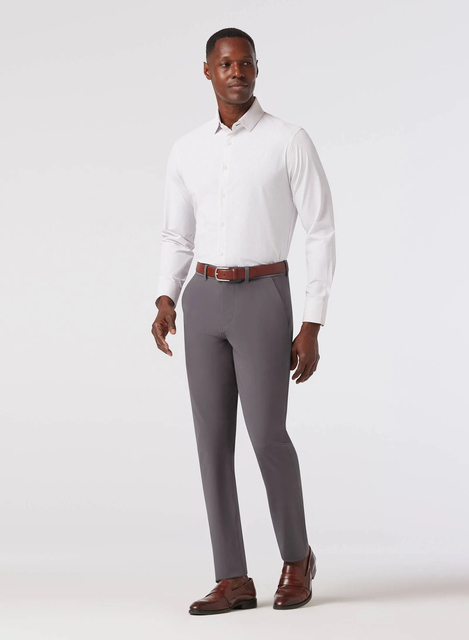 Leeward  Dress Shirt - Orchid Collin Stripe
