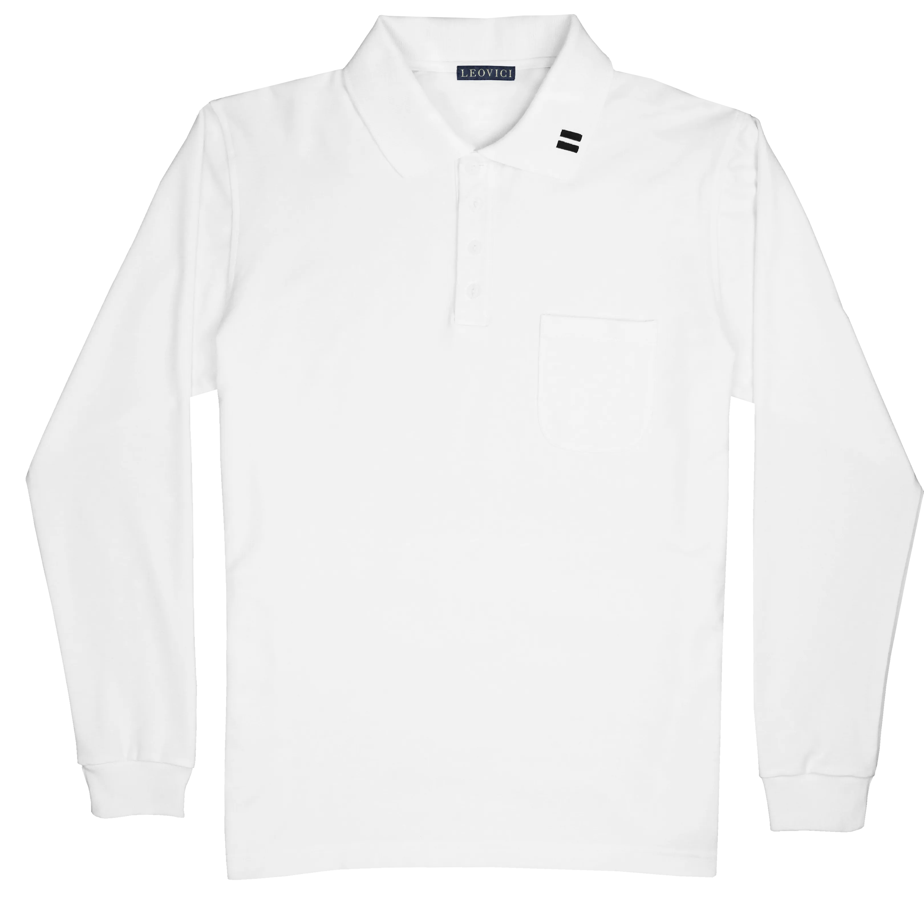 Lightweight Polo - Long Sleeve - White