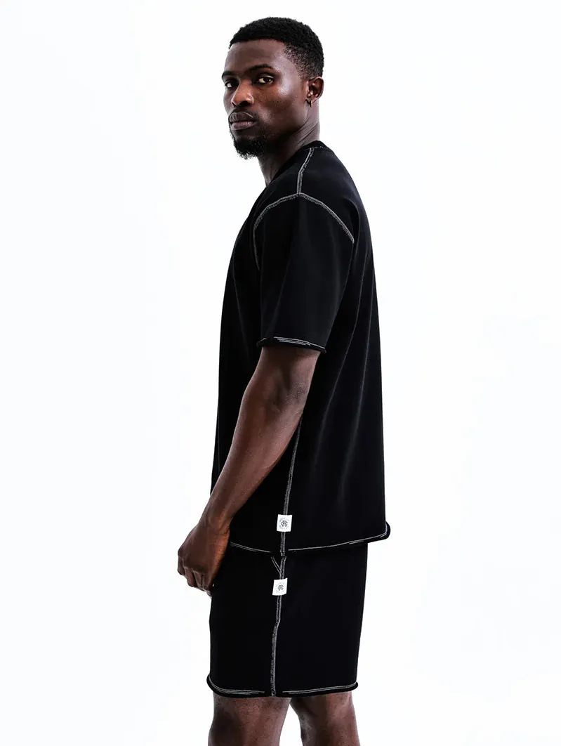 Lightweight Terry Cut-Off T-Shirt Black
