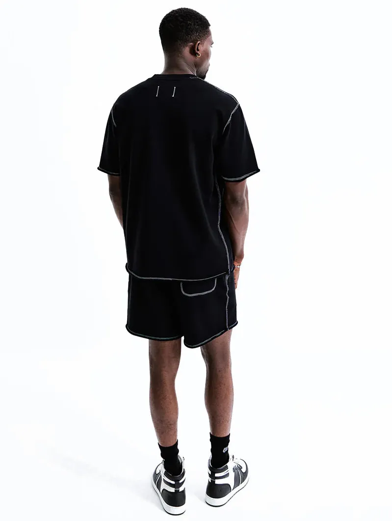 Lightweight Terry Cut-Off T-Shirt Black