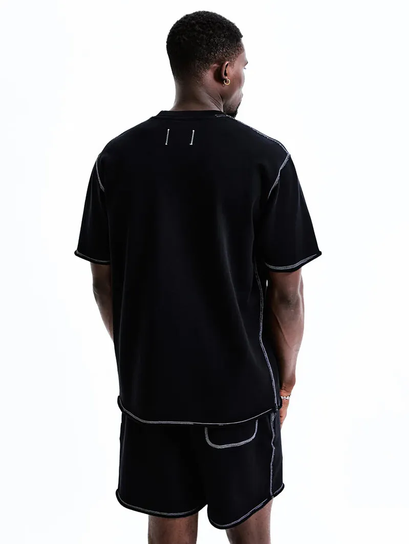 Lightweight Terry Cut-Off T-Shirt Black