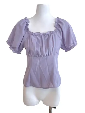 Lilac Ruffled Fitted Blouse
