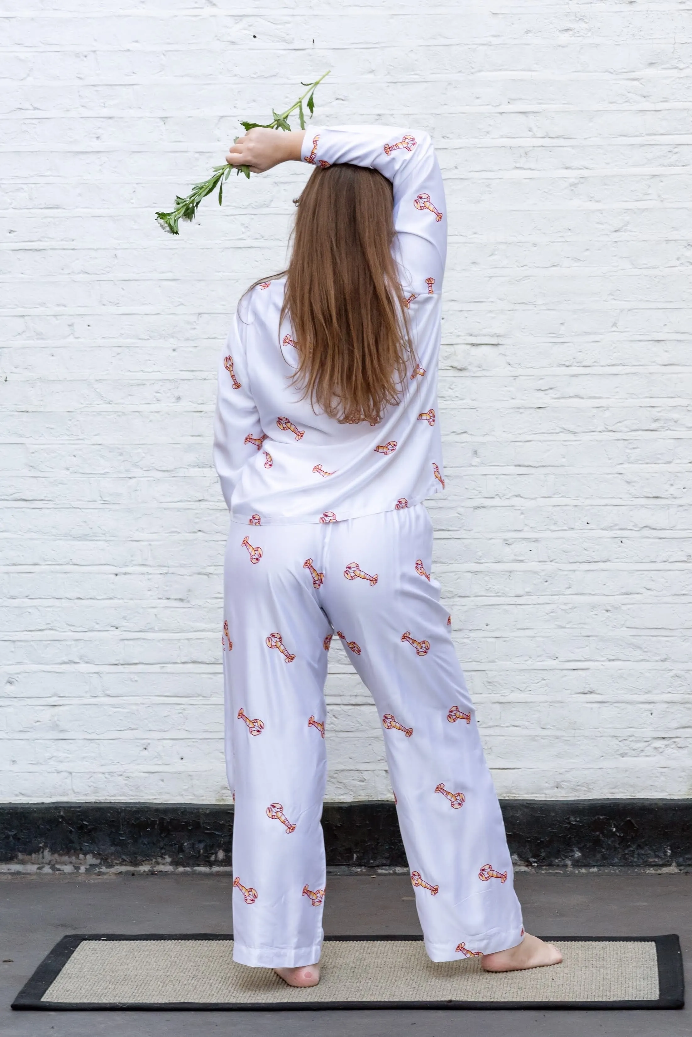 Lobster Edition Bamboo Vegan Silk Pyjama Set | Long