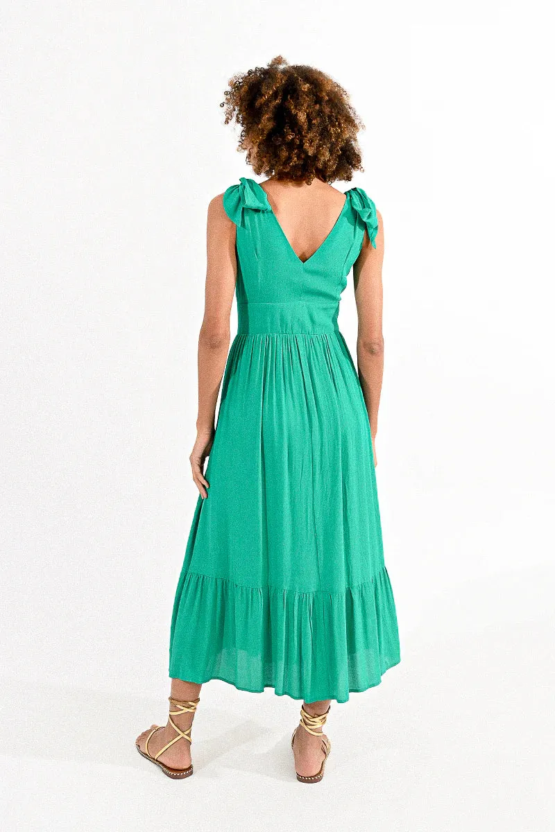 Long Dress with Knotted Straps