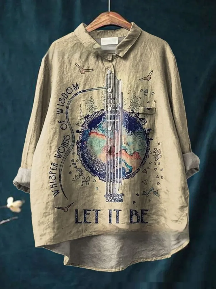 Loose Print Crew Neck Casual Plus Size Women's T-shirt