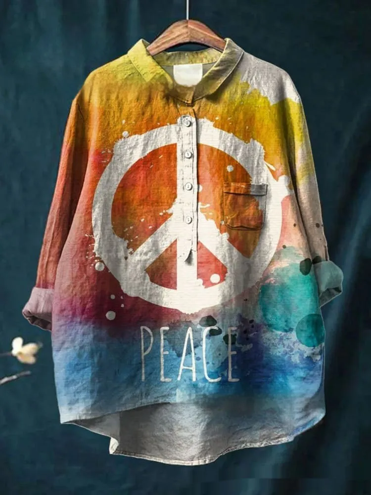 Loose Print Crew Neck Casual Plus Size Women's T-shirt