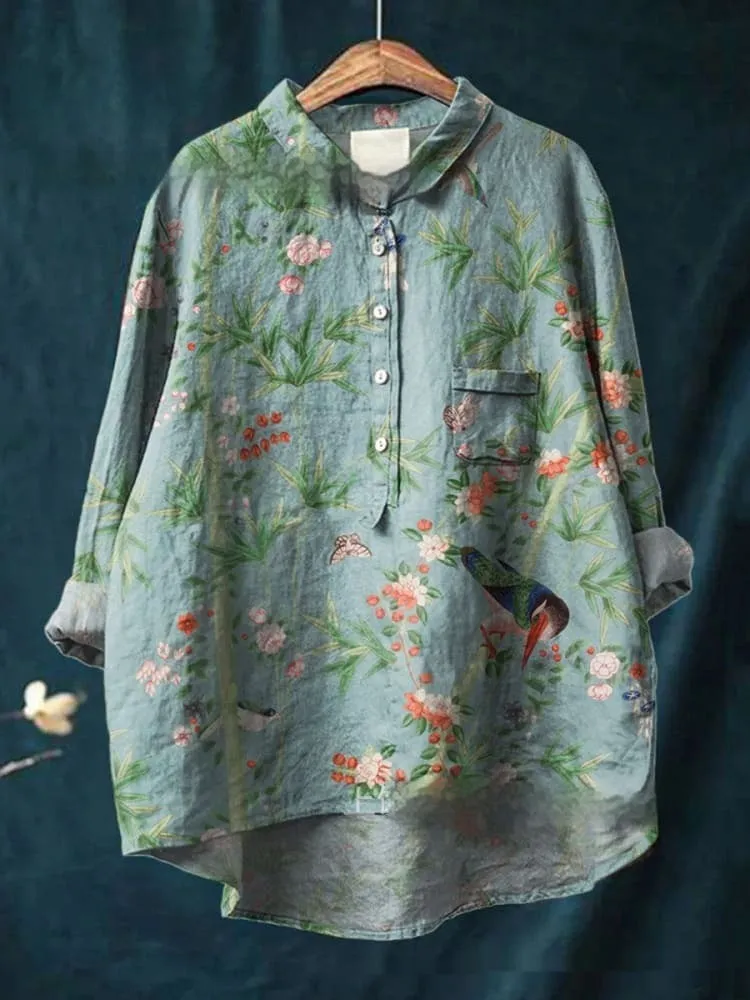 Loose Print Crew Neck Casual Plus Size Women's T-shirt