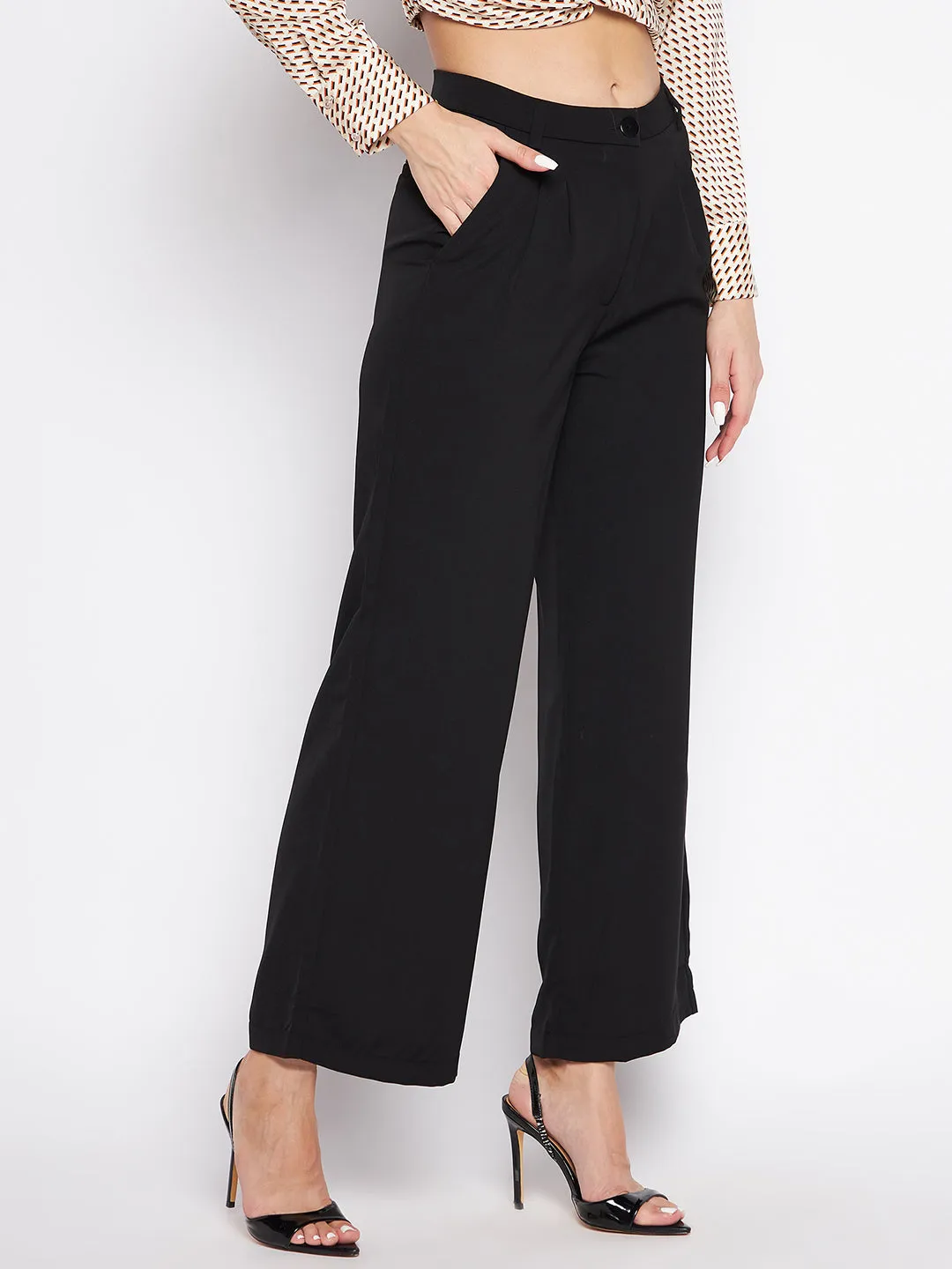 Madame Wide Leg Trousers With Embellished Belted Waist