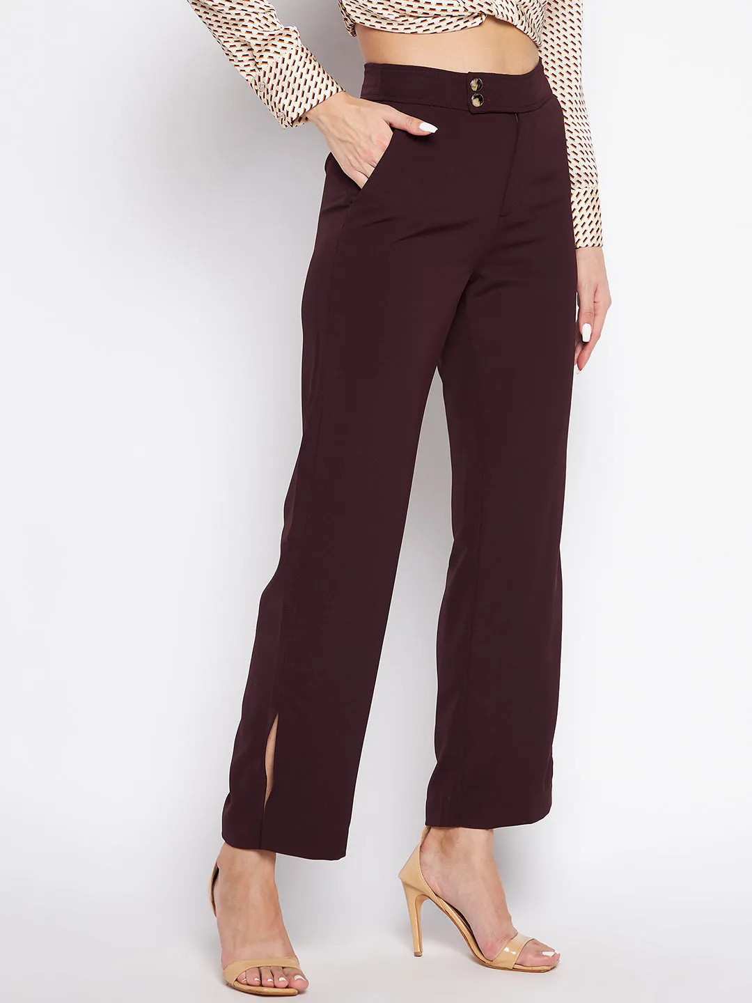 Madame Wide Leg Trousers With Embellished Belted Waist