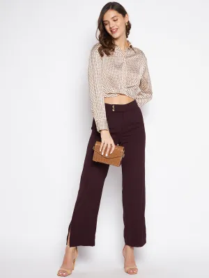 Madame Wide Leg Trousers With Embellished Belted Waist