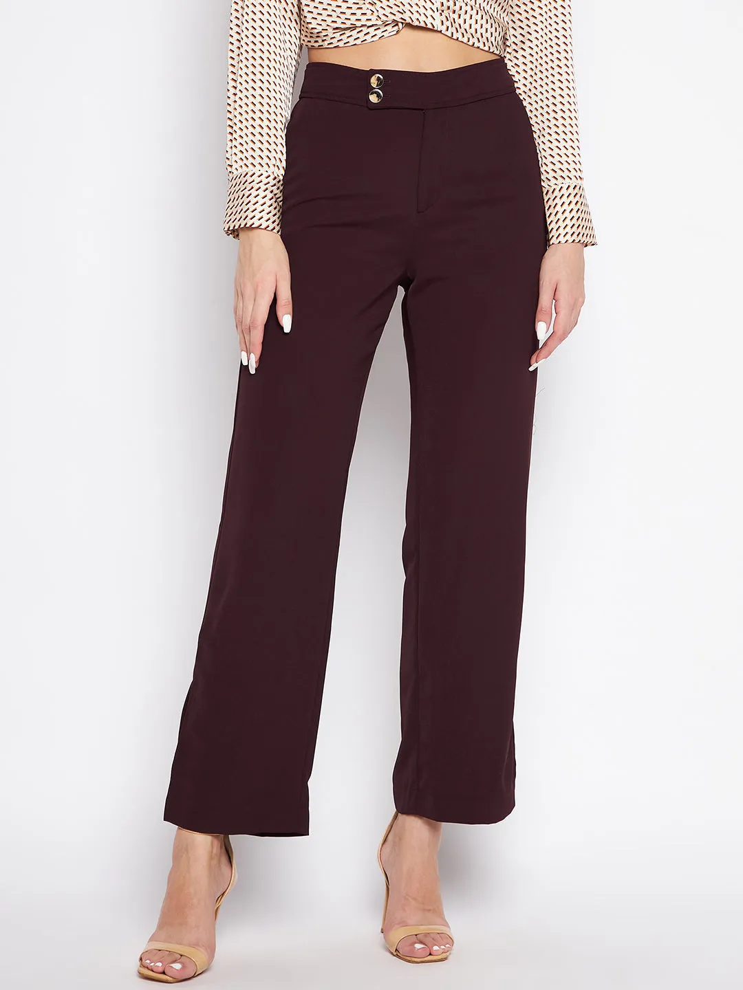 Madame Wide Leg Trousers With Embellished Belted Waist