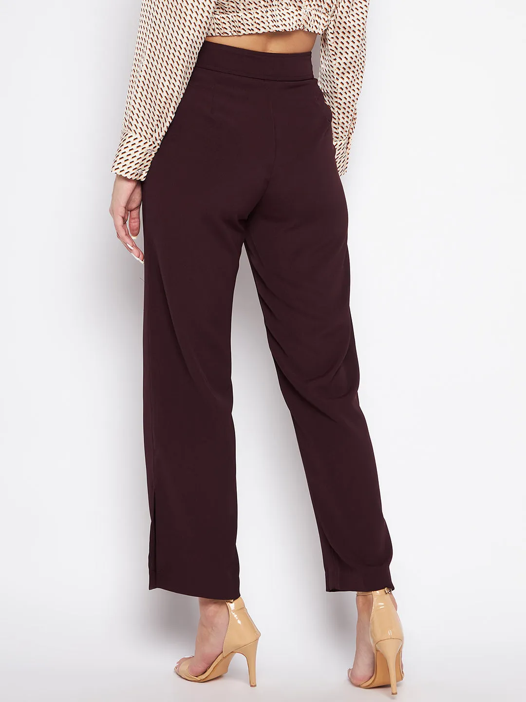 Madame Wide Leg Trousers With Embellished Belted Waist