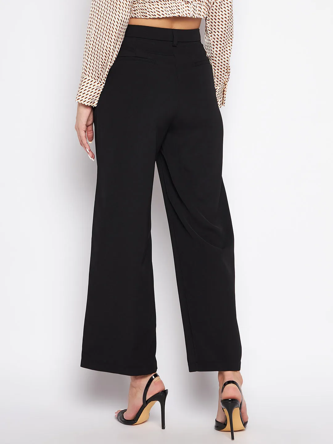Madame Wide Leg Trousers With Embellished Belted Waist