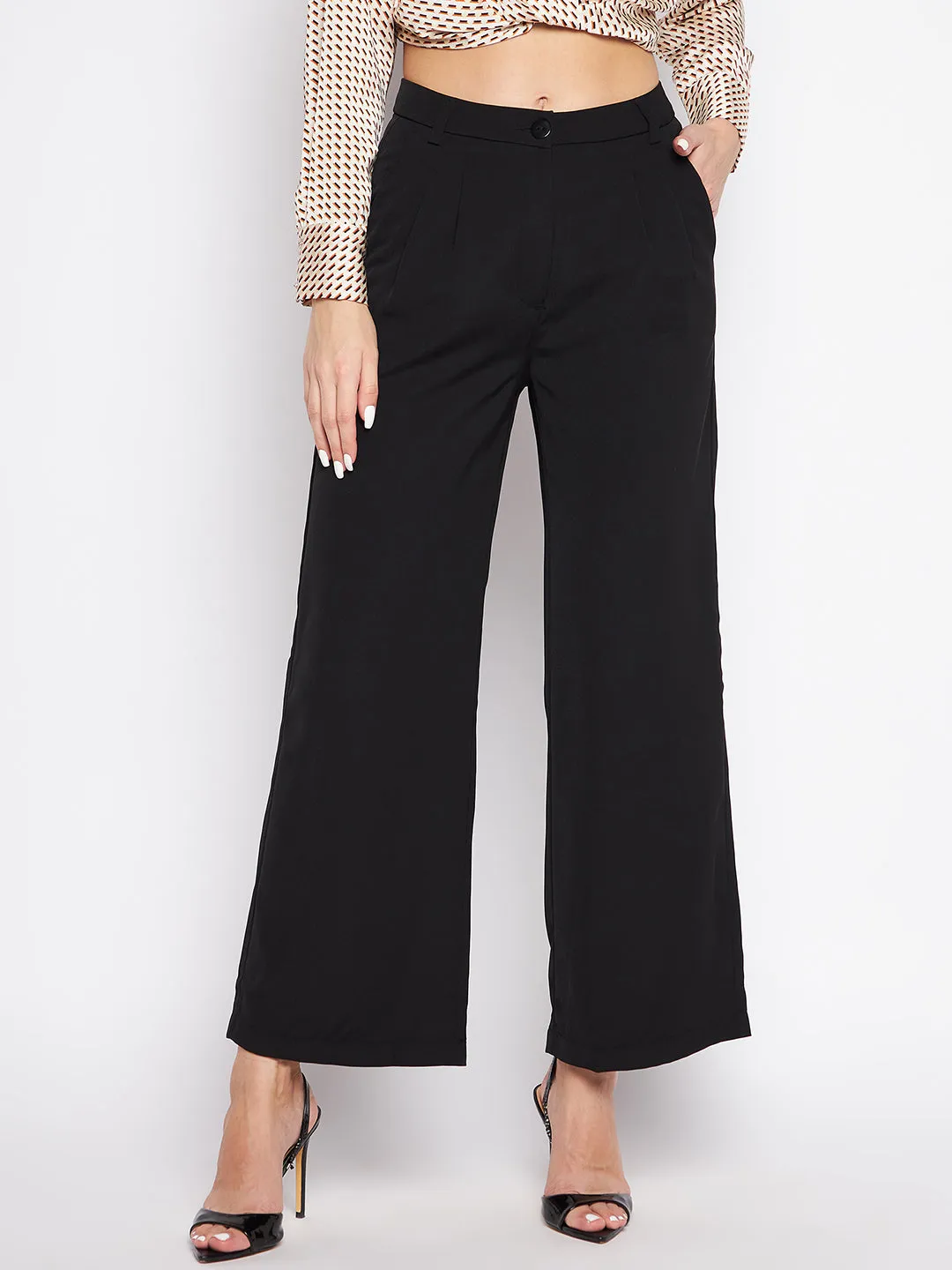 Madame Wide Leg Trousers With Embellished Belted Waist
