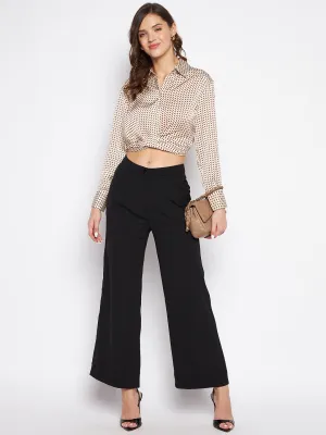 Madame Wide Leg Trousers With Embellished Belted Waist