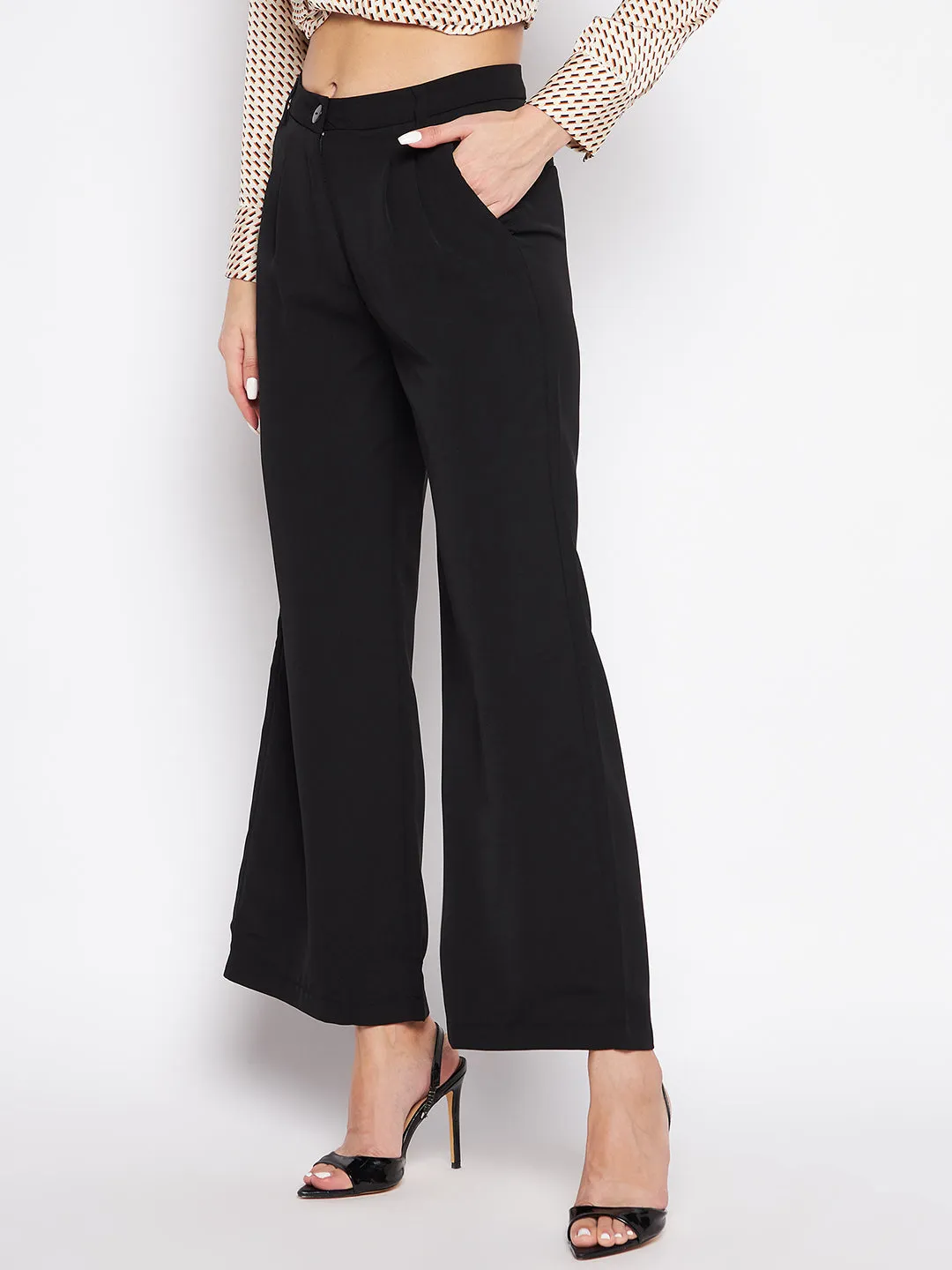 Madame Wide Leg Trousers With Embellished Belted Waist