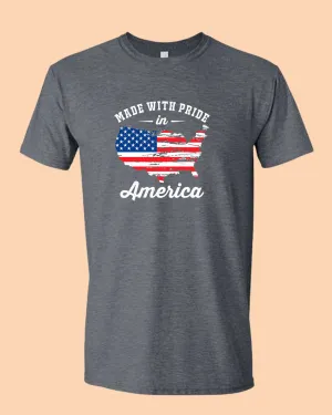 Made With Pride In America T-shirt USA Flag T-shirt