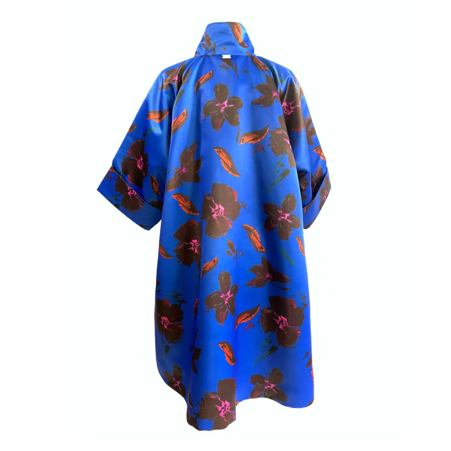 Mariana Opera Coat in Blue Satin-Duchess