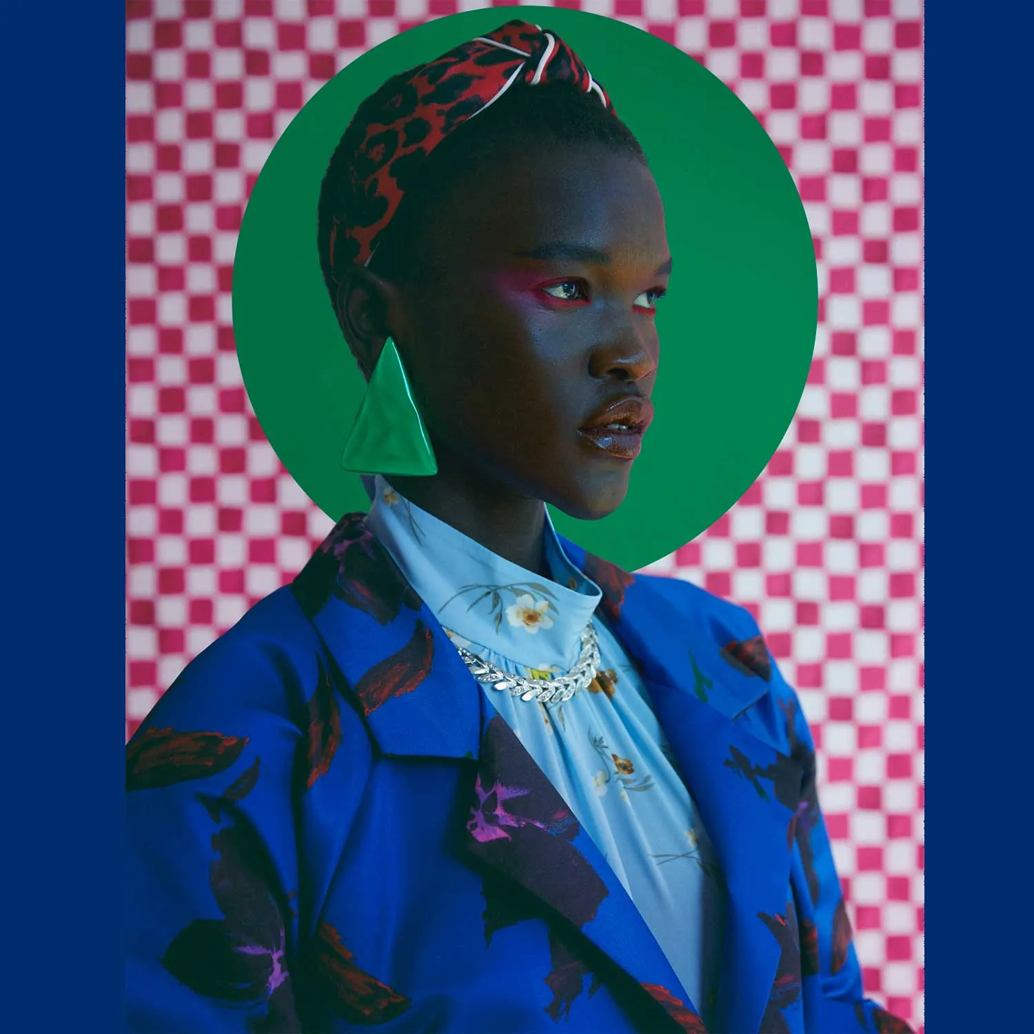 Mariana Opera Coat in Blue Satin-Duchess