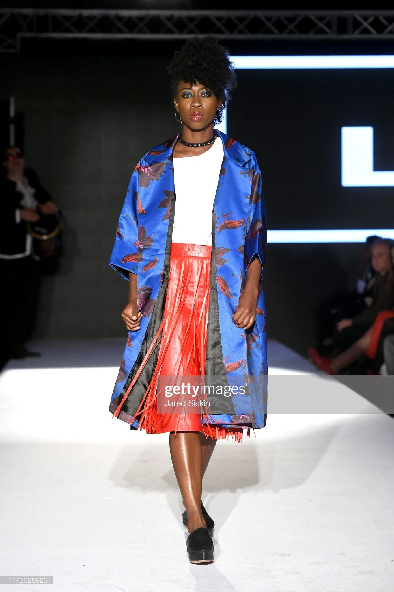 Mariana Opera Coat in Blue Satin-Duchess