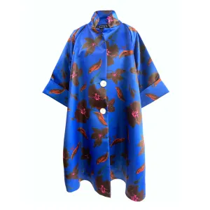 Mariana Opera Coat in Blue Satin-Duchess