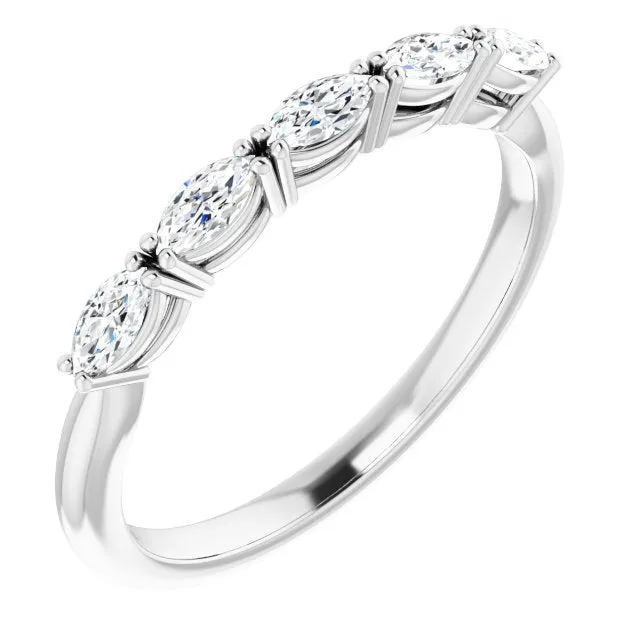Marquise Diamond Five Stone Wedding Band