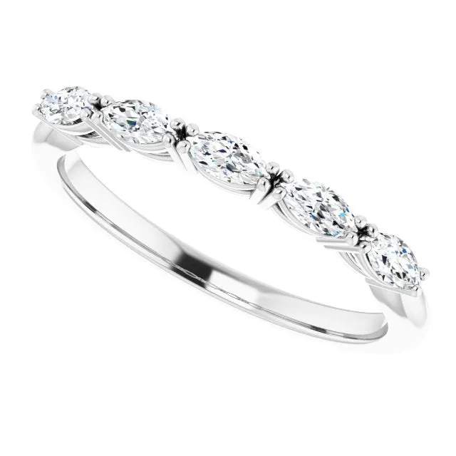 Marquise Diamond Five Stone Wedding Band