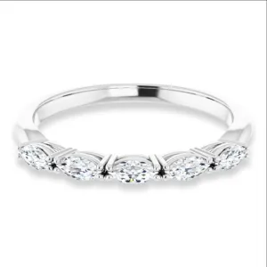 Marquise Diamond Five Stone Wedding Band