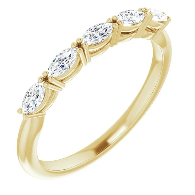 Marquise Diamond Five Stone Wedding Band