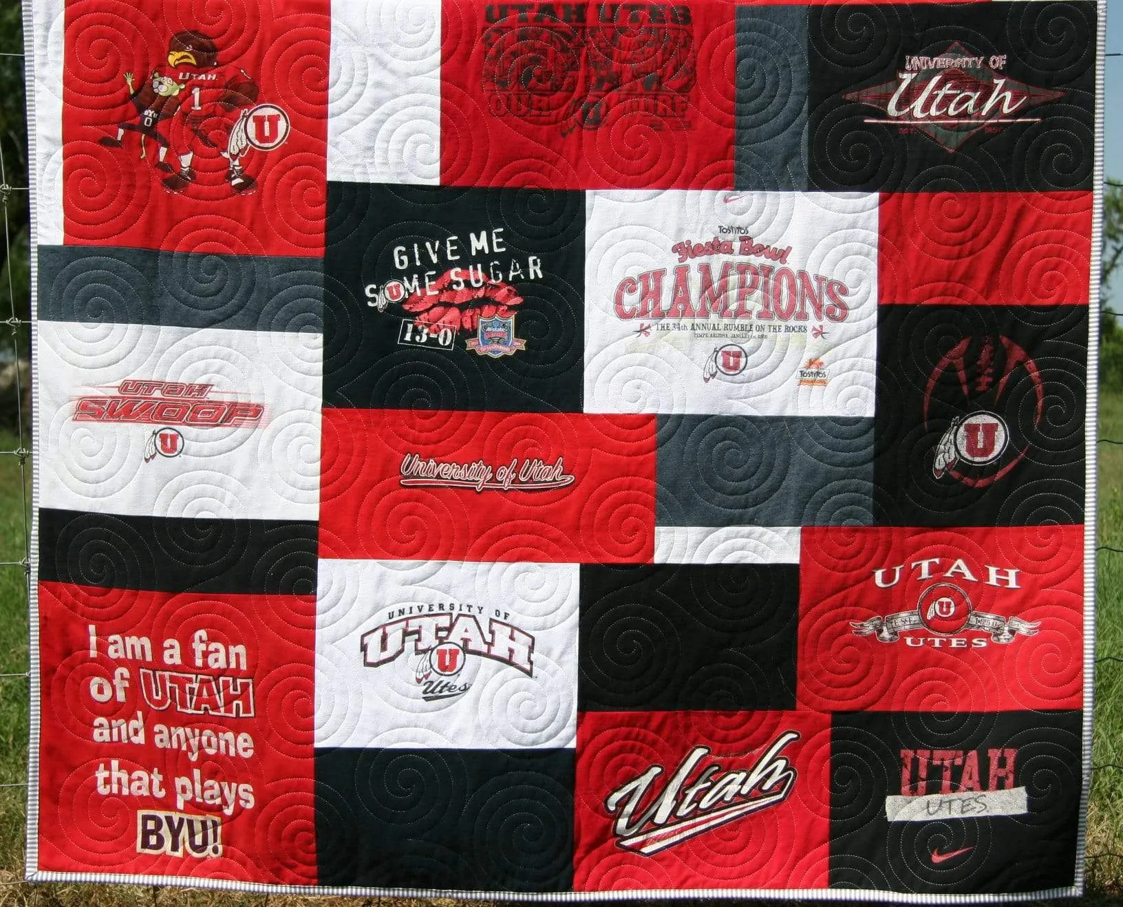 Memorial Tee Shirt Quilt DEPOSIT Custom Memory Blanket Graduation Gift T-Shirt Handmade Keepsake Personalized Modern Sport Clothing Fireman T-Shirt