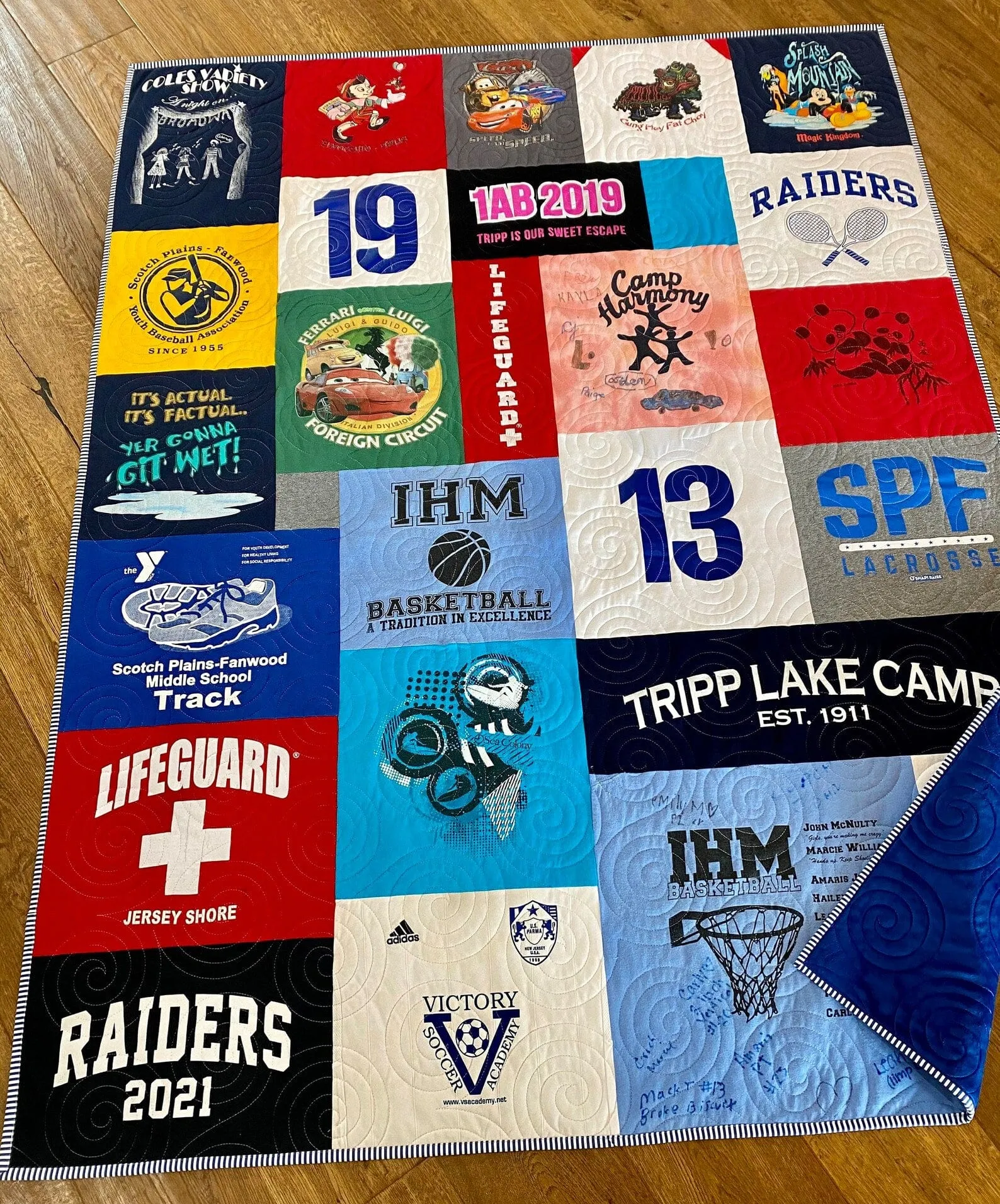 Memorial Tee Shirt Quilt DEPOSIT Custom Memory Blanket Graduation Gift T-Shirt Handmade Keepsake Personalized Modern Sport Clothing Fireman T-Shirt