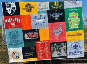 Memory T-Shirt Quilt DEPOSIT Custom Blanket Graduation Gift Tee Handmade Keepsake Personalized Modern Design Sport Clothing College Birthday