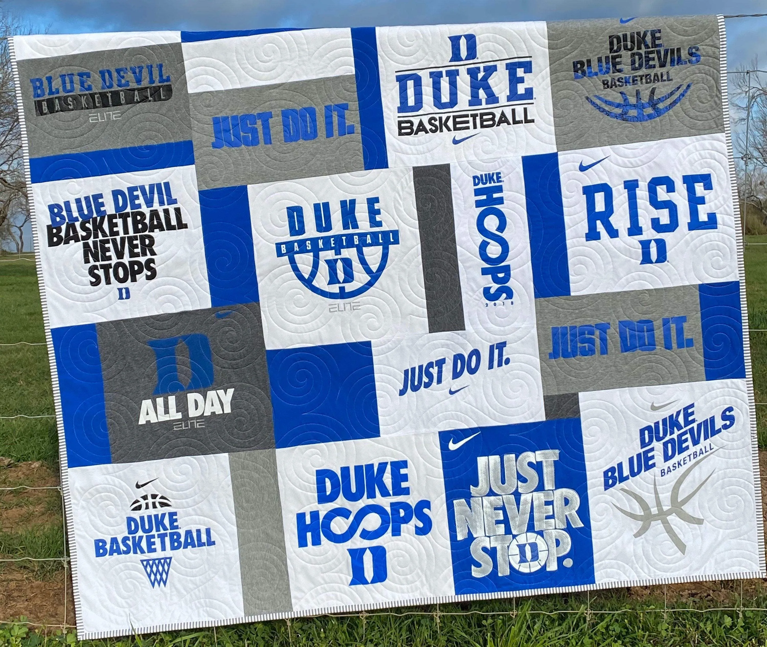 Memory T-Shirt Quilt DEPOSIT Custom Blanket Graduation Gift Tee Handmade Keepsake Personalized Modern Design Sport Clothing College Birthday