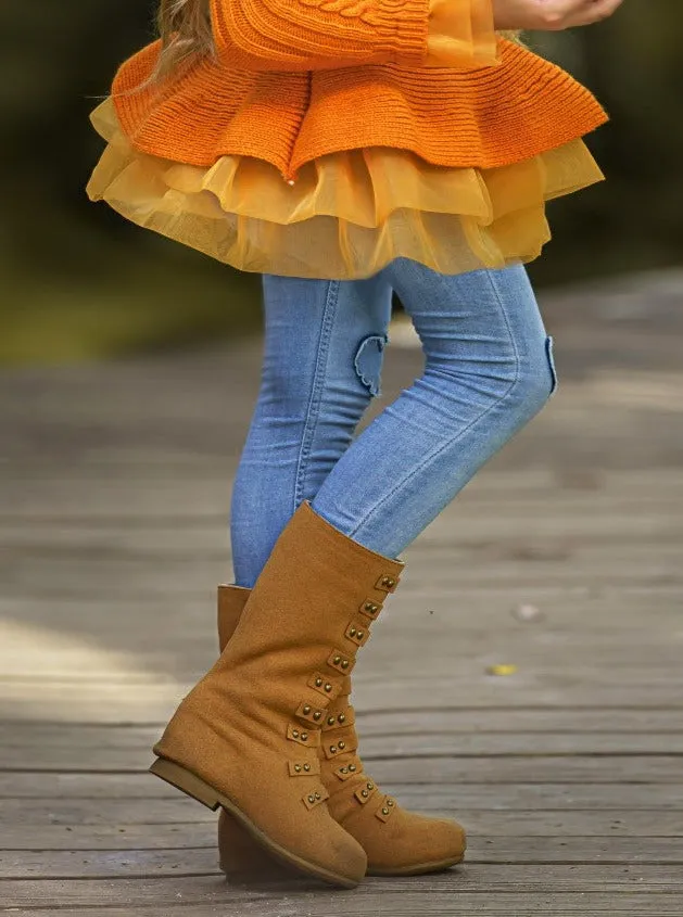 Military Style Studded Boots  By Liv and Mia