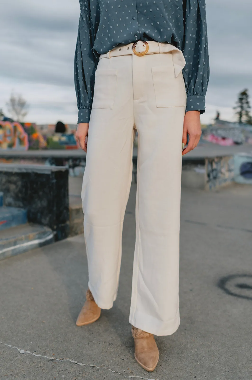 MISFIT ITEM - The Brigitte Vintage Straight Cut Pant - Cream // Size S