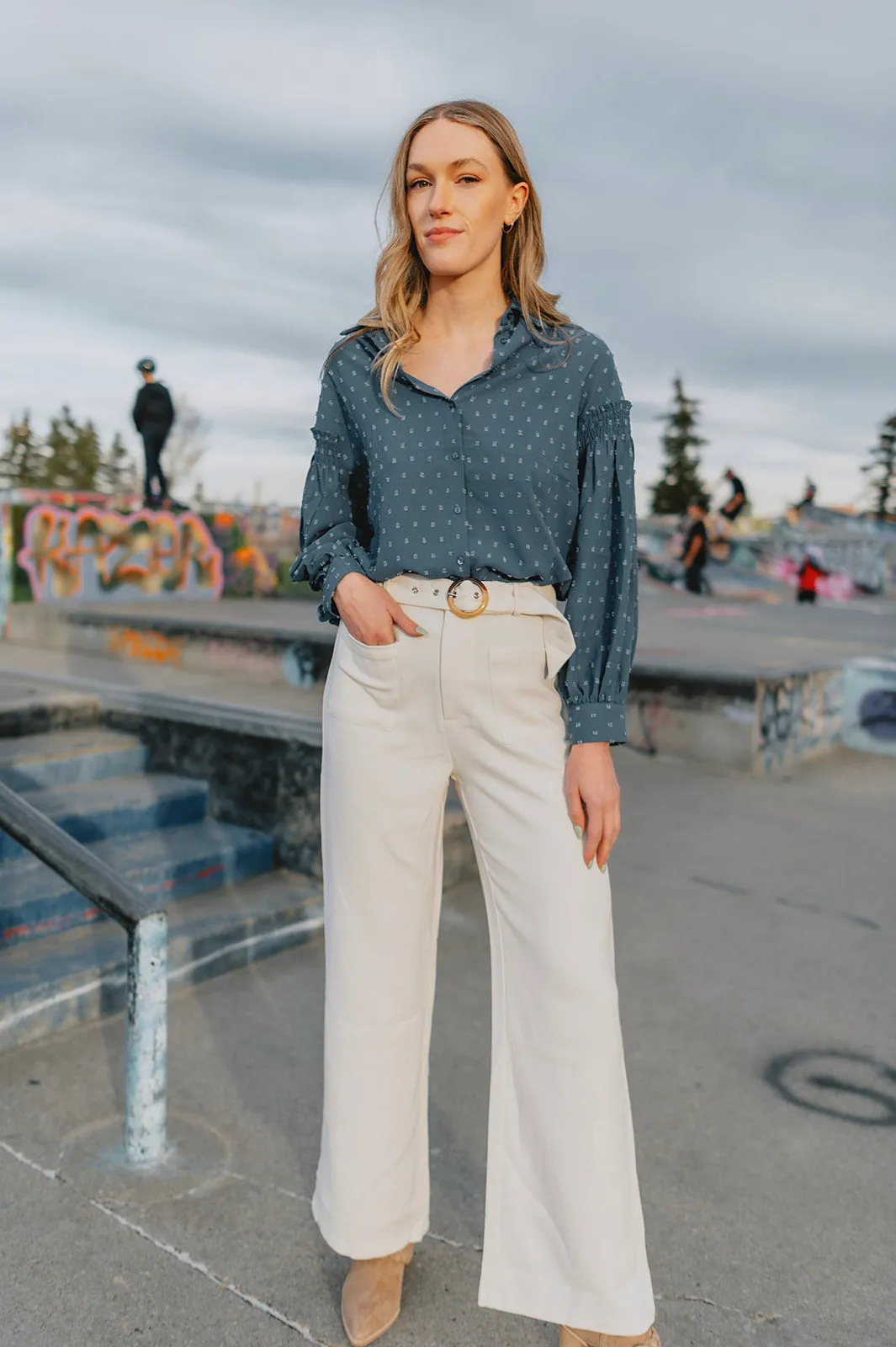 MISFIT ITEM - The Brigitte Vintage Straight Cut Pant - Cream // Size S