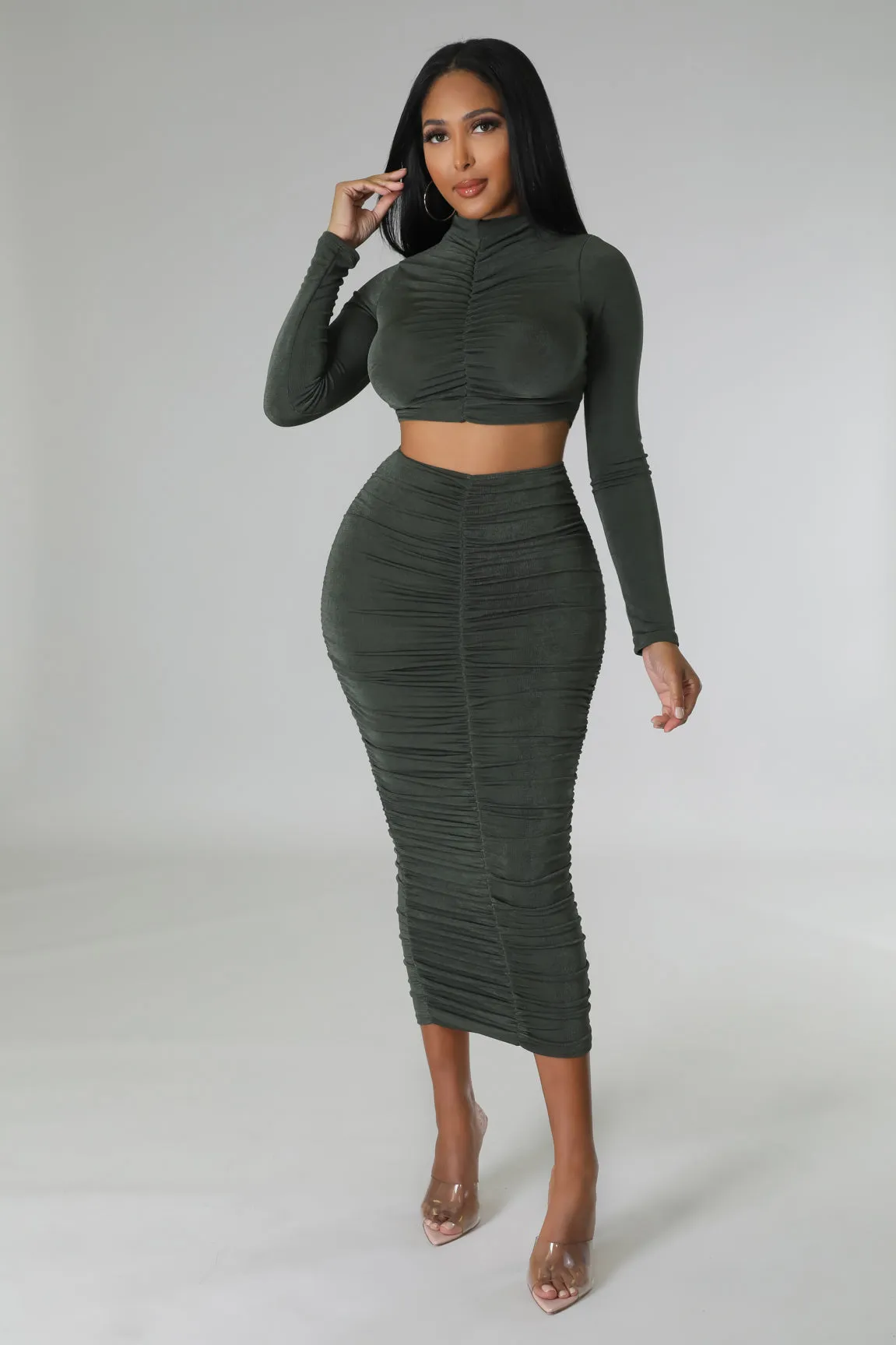 NAOMI SKIRT SET | OLIVE