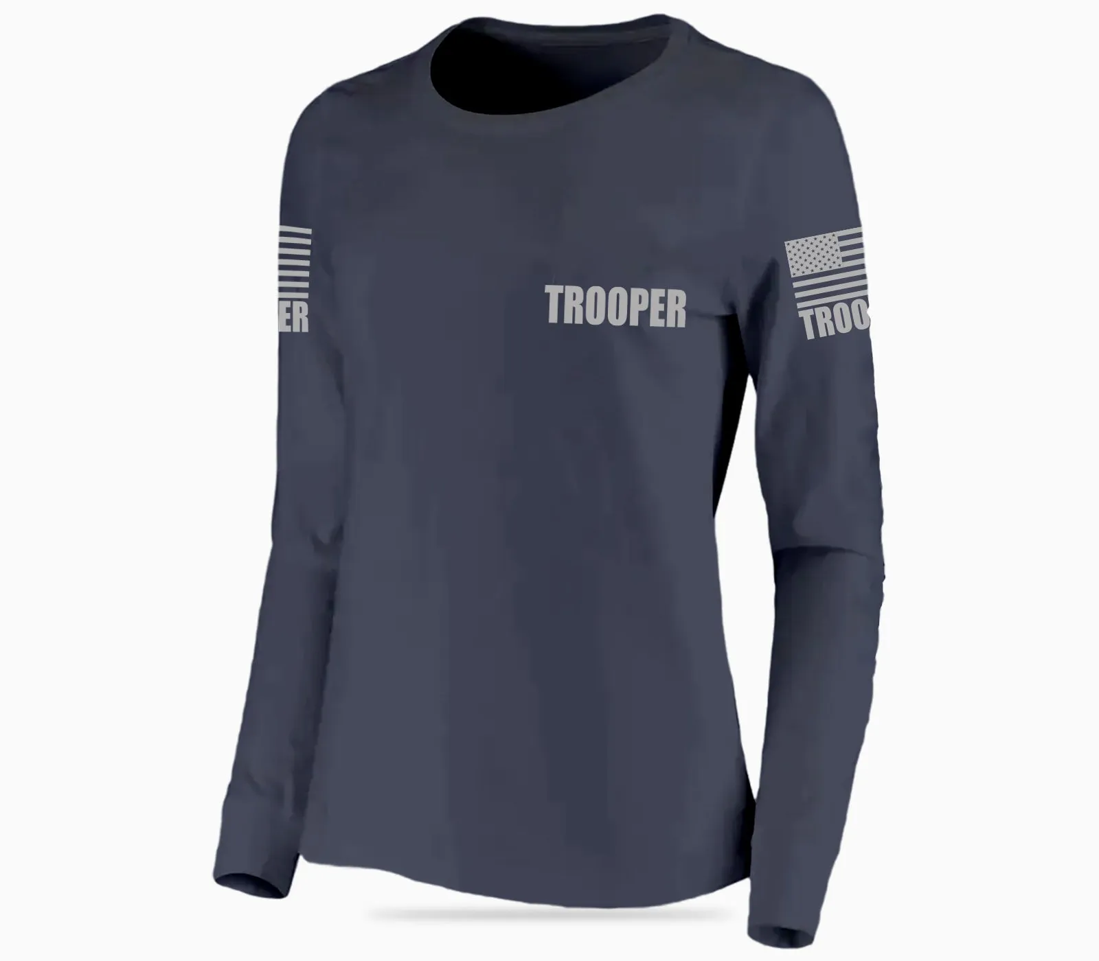 Navy Blue Trooper Women's Shirt - Long Sleeve (Gray)
