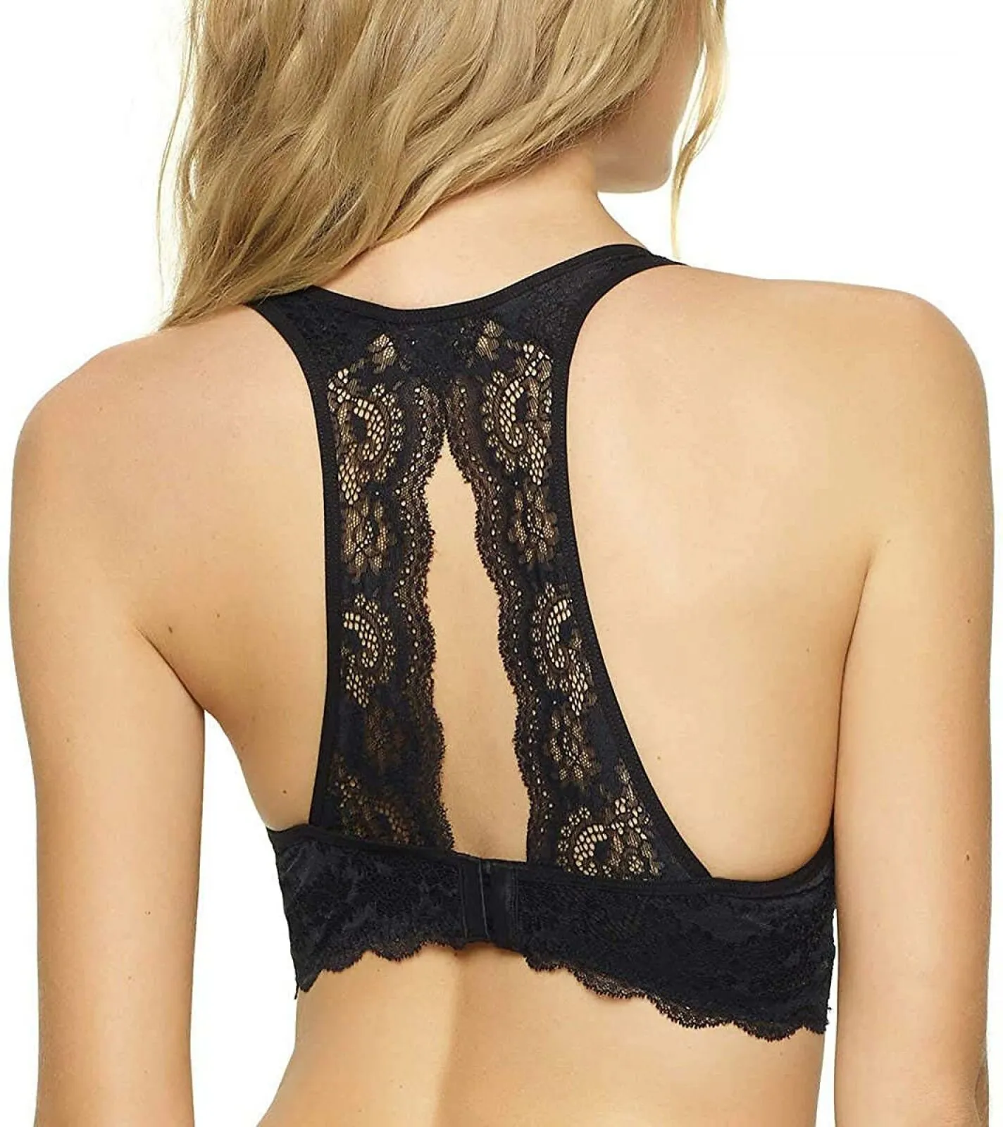 New Felina Women's 2 Pack Lace Bralettes With Modal Lining. 1247995 Large