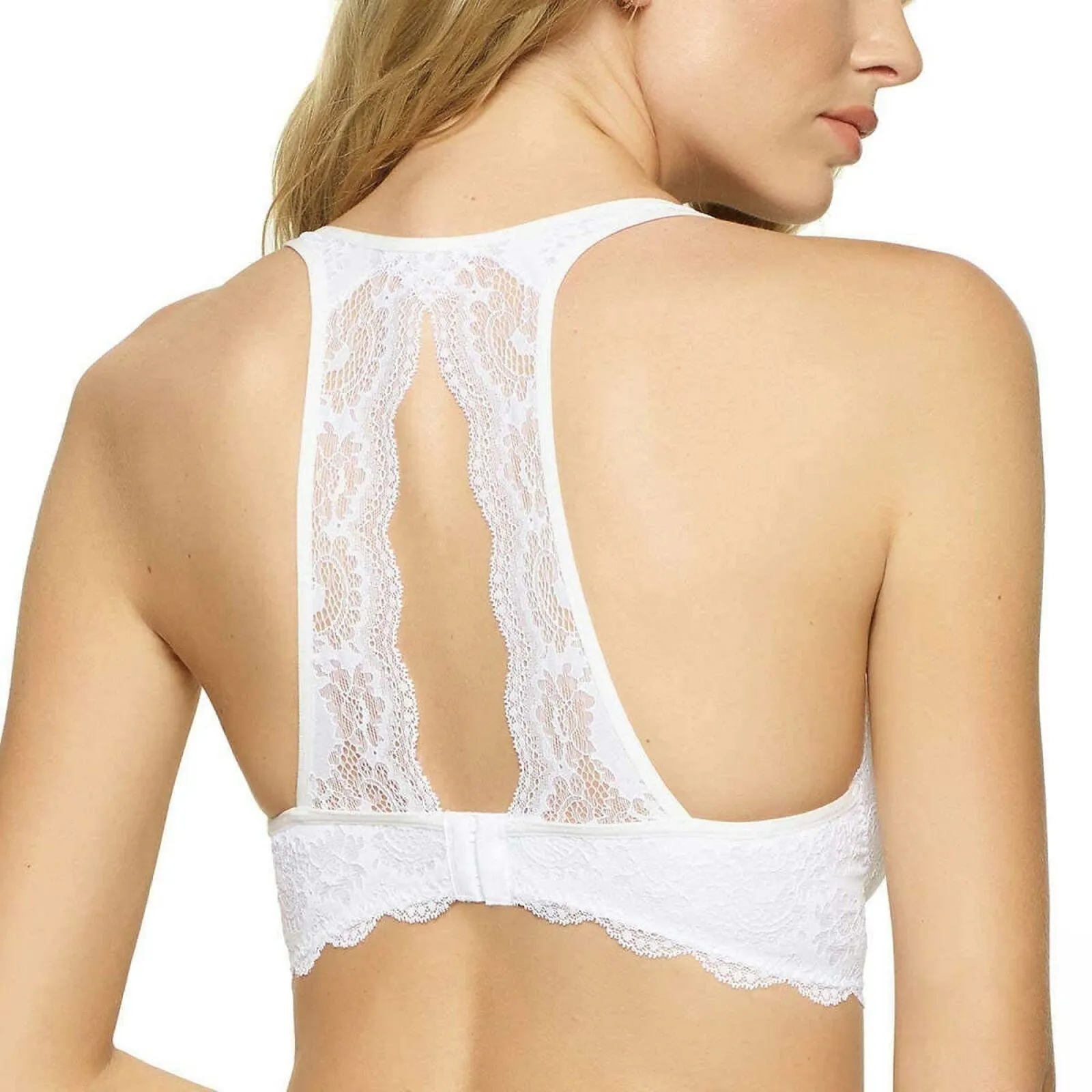 New Felina Women's 2 Pack Lace Bralettes With Modal Lining. 1247995 Large