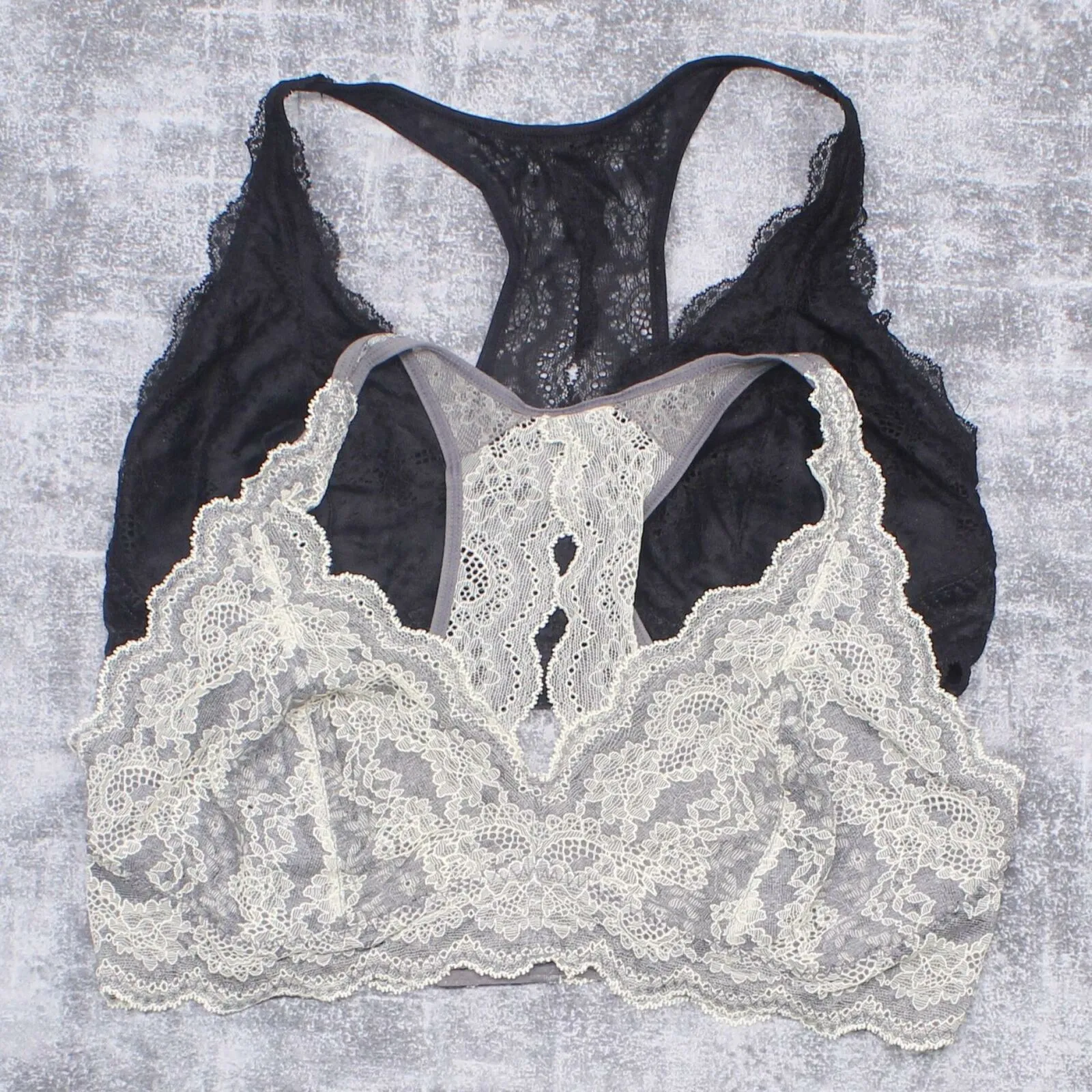 New Felina Women's 2 Pack Lace Bralettes With Modal Lining. 1247995 Large