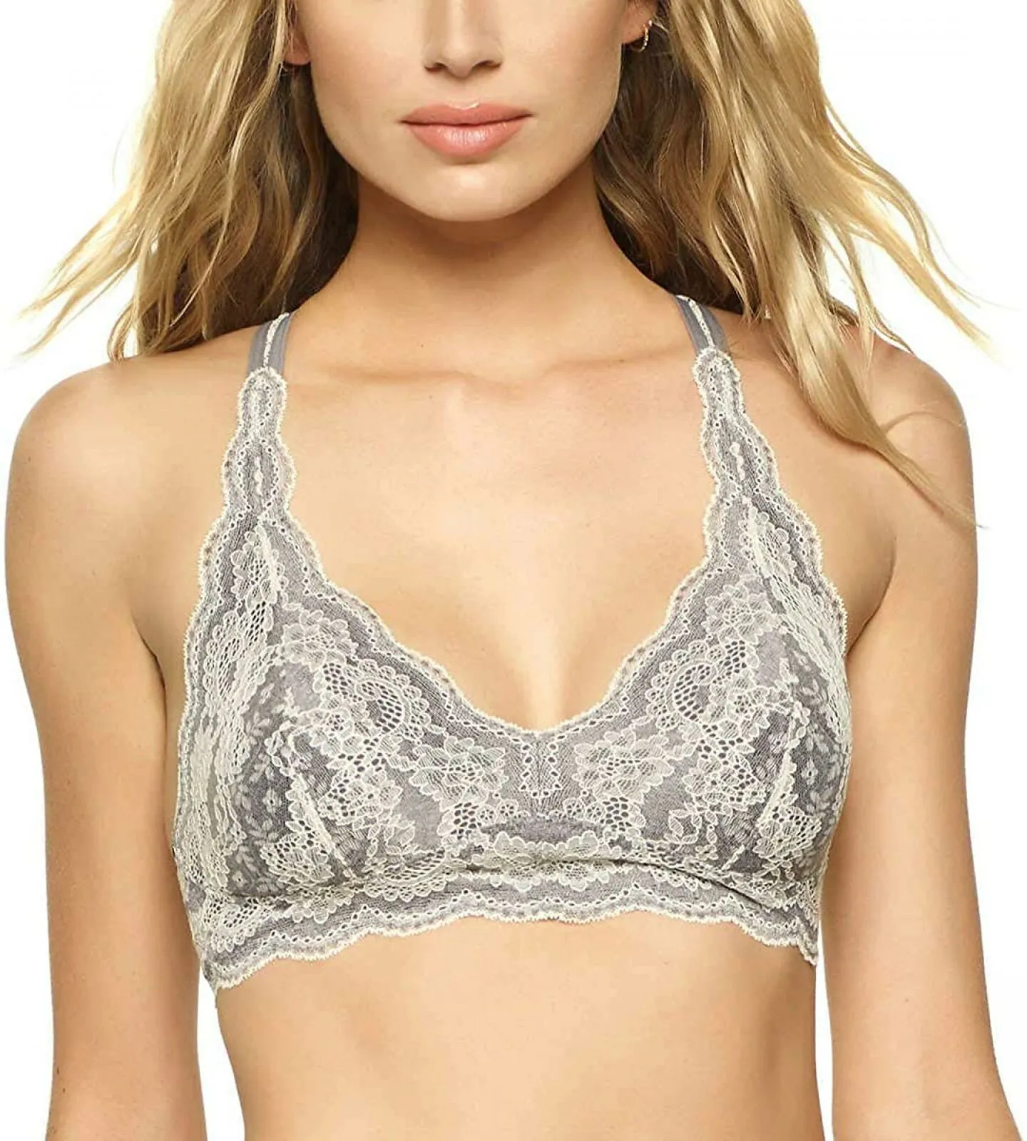 New Felina Women's 2 Pack Lace Bralettes With Modal Lining. 1247995 Large