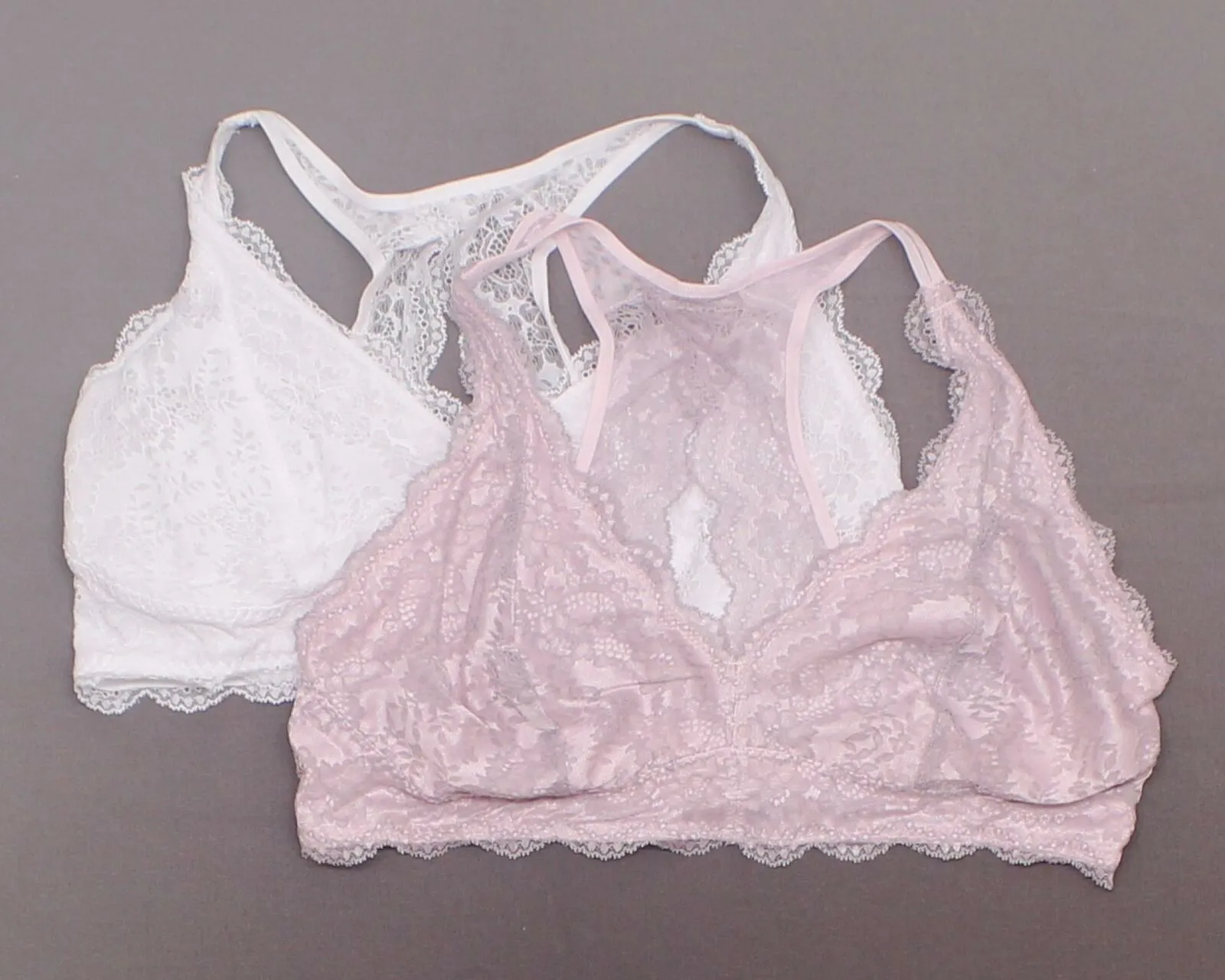 New Felina Women's 2 Pack Lace Bralettes With Modal Lining. 1247995 Large