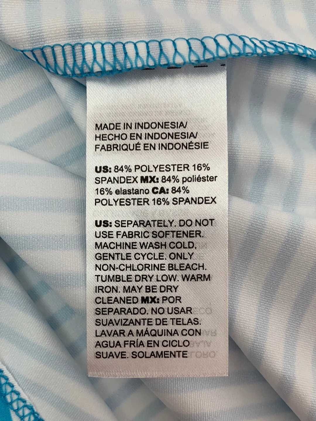NWT - CHICO'S turquoise stripe ZENERGY UPF 50  Crew Shirt - 0 | 4/6 S