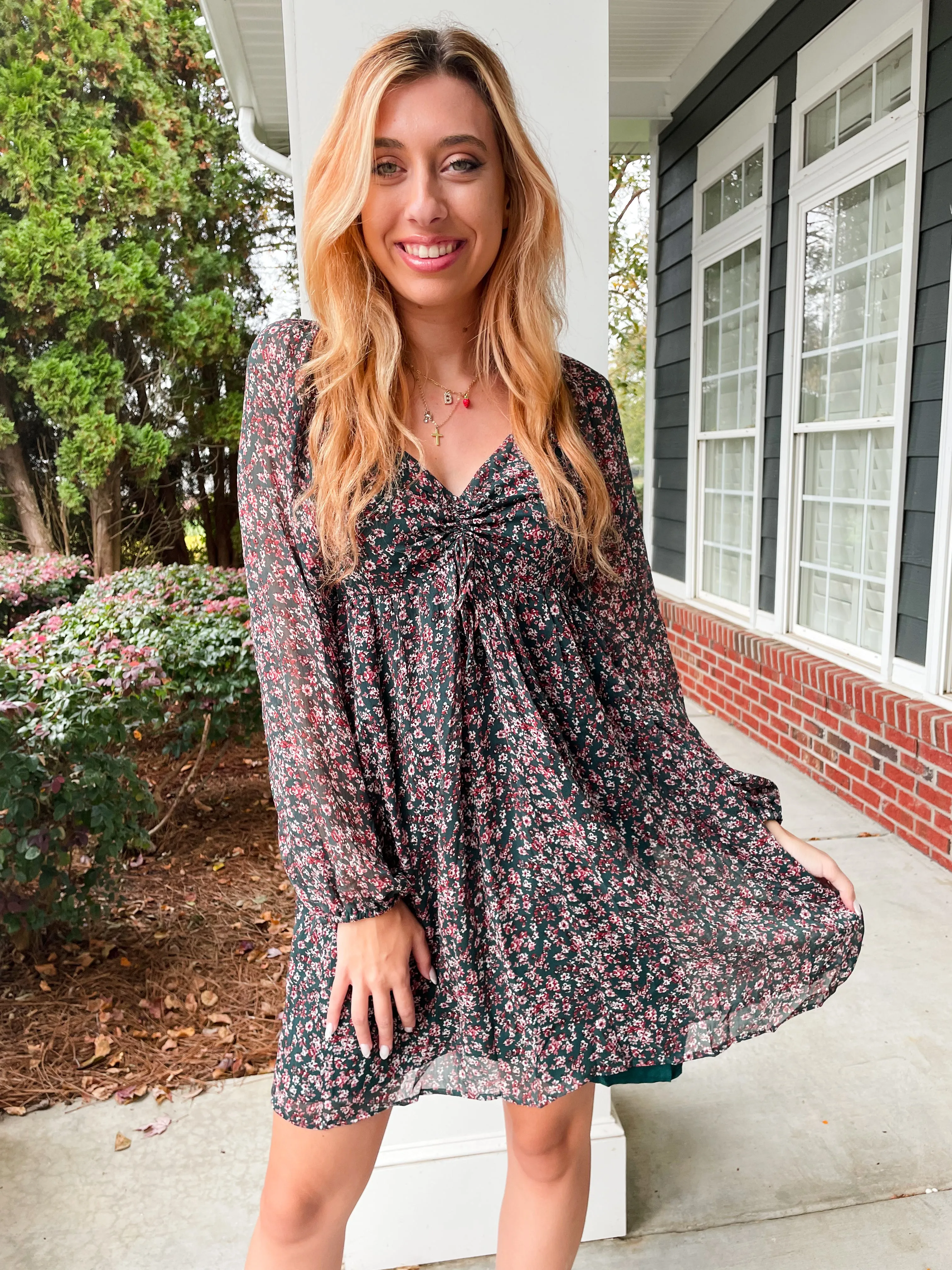 On the Nice List Floral Dress