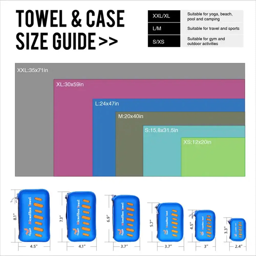 OZAEO EVA microfiber Antibacterial Travel Towels オザエオ EVAマイクロファイバー 抗菌トラベルタオル クイックドライ